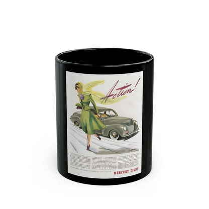 Ford Mercury advertisement, 1939 - Black Coffee Mug-11oz-Go Mug Yourself