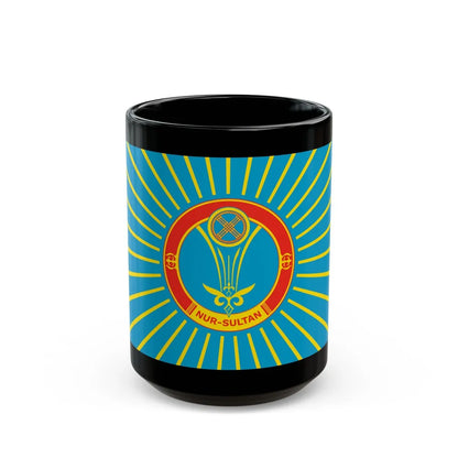 Flag of Nur Sultan Kazakhstan - Black Coffee Mug-15oz-Go Mug Yourself