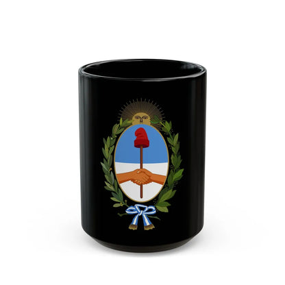 Coat of Arms Buenos Aires Province Argentina - Black Coffee Mug-15oz-Go Mug Yourself