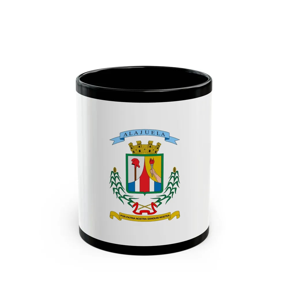 Flag of Alajuela Province Costa Rica - Black Coffee Mug-11oz-Go Mug Yourself