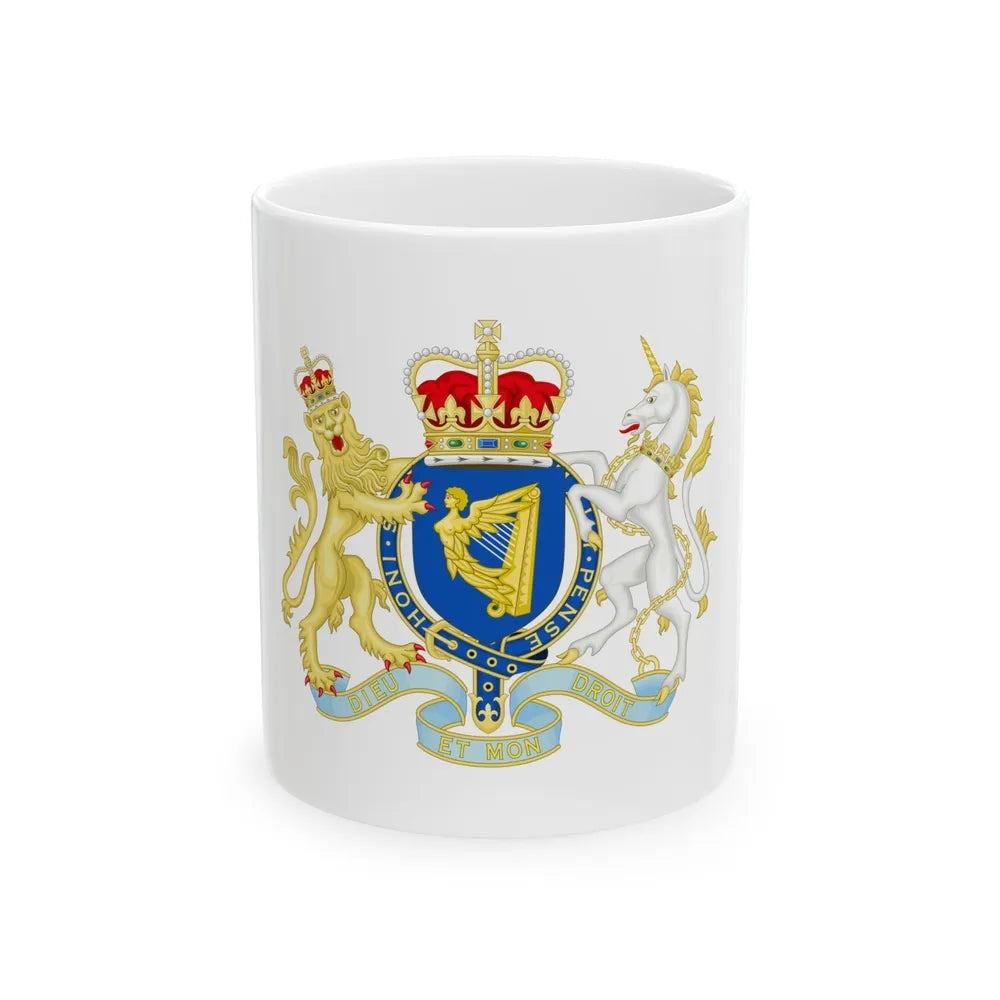 Coat of Arms of The Kingdom Ireland - White Coffee Mug-11oz-Go Mug Yourself