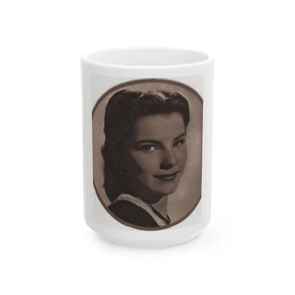 Debra Paget #512 - Magazine Clipping B&W Portrair Framed Photo from late 40's (Vintage Female Icon) White Coffee Mug-15oz-Go Mug Yourself