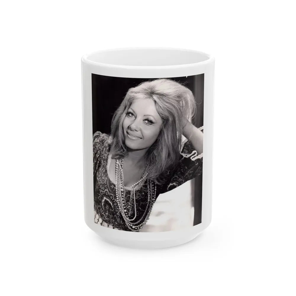 Ingrid Pitt #132 (Vintage Female Icon) White Coffee Mug-15oz-Go Mug Yourself