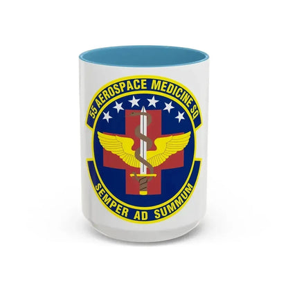 55th Aerospace Medicine Squadron (U.S. Air Force) Accent Coffee Mug 15oz Light Blue - Go Mug Yourself