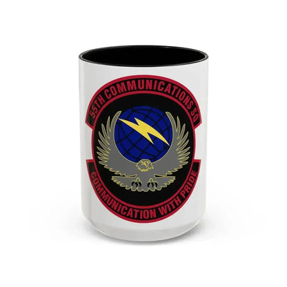 55th Communications Squadron (U.S. Air Force) Accent Coffee Mug 15oz Black - Go Mug Yourself