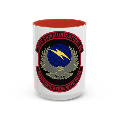 55th Communications Squadron (U.S. Air Force) Accent Coffee Mug 15oz Red - Go Mug Yourself