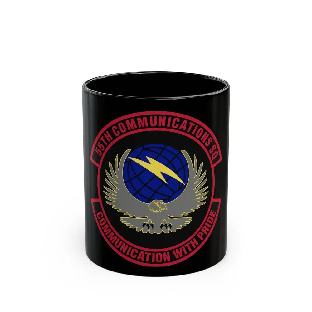 55th Communications Squadron (U.S. Air Force) Black Coffee Mug 11oz - Go Mug Yourself