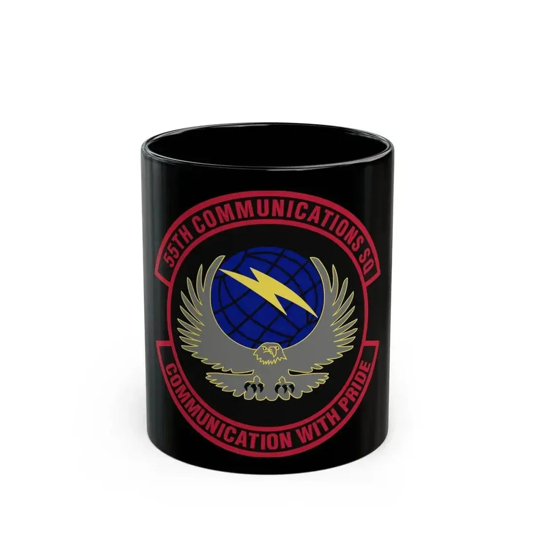 55th Communications Squadron (U.S. Air Force) Black Coffee Mug 11oz - Go Mug Yourself