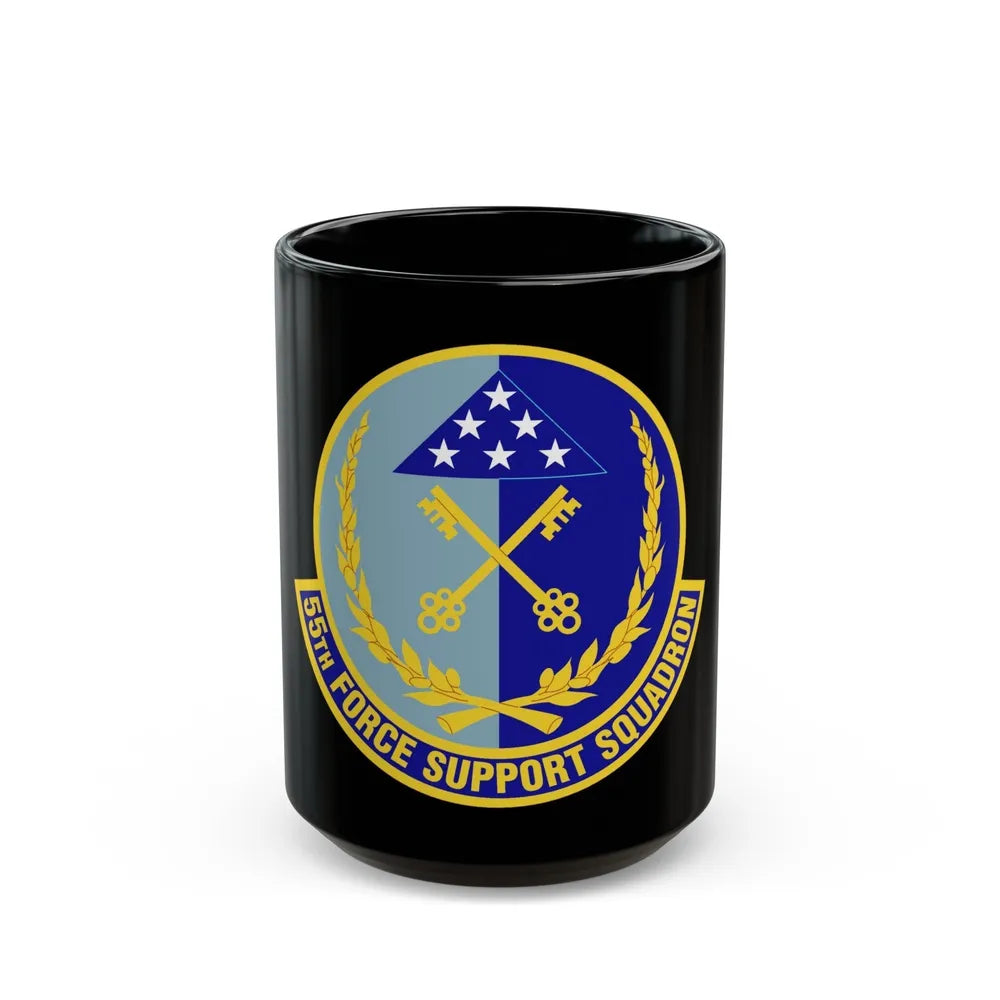 55th Force Support Squadron (U.S. Air Force) Black Coffee Mug-15oz-Go Mug Yourself