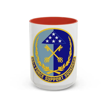 55th Force Support Squadron (U.S. Air Force) Accent Coffee Mug 15oz Red - Go Mug Yourself