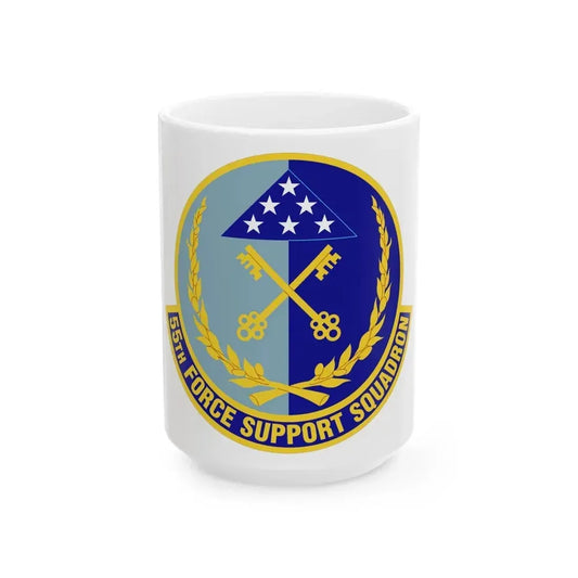 55th Force Support Squadron (U.S. Air Force) White Coffee Mug 15oz - Go Mug Yourself