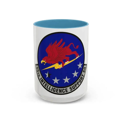 55th Intelligence Support Squadron (U.S. Air Force) Accent Coffee Mug 15oz Light Blue - Go Mug Yourself