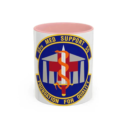 55th Medical Support Squadron (U.S. Air Force) Accent Coffee Mug 11oz Pink - Go Mug Yourself