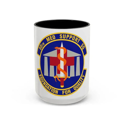 55th Medical Support Squadron (U.S. Air Force) Accent Coffee Mug 15oz Black - Go Mug Yourself