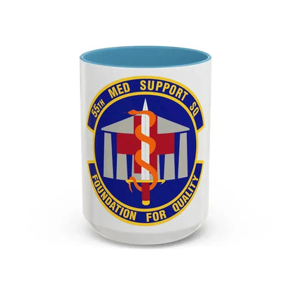55th Medical Support Squadron (U.S. Air Force) Accent Coffee Mug 15oz Light Blue - Go Mug Yourself