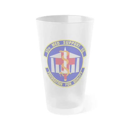 55th Medical Support Squadron (U.S. Air Force) Frosted Pint Glass 16oz 16oz Frosted - Go Mug Yourself