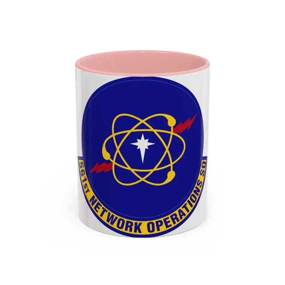 561 Network Operations Squadron ACC (U.S. Air Force) Accent Coffee Mug 11oz Pink - Go Mug Yourself