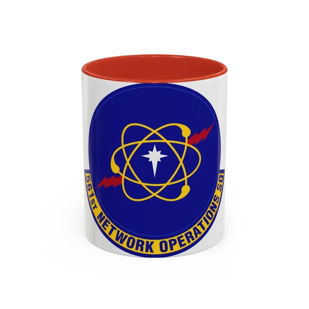 561 Network Operations Squadron ACC (U.S. Air Force) Accent Coffee Mug 11oz Red - Go Mug Yourself