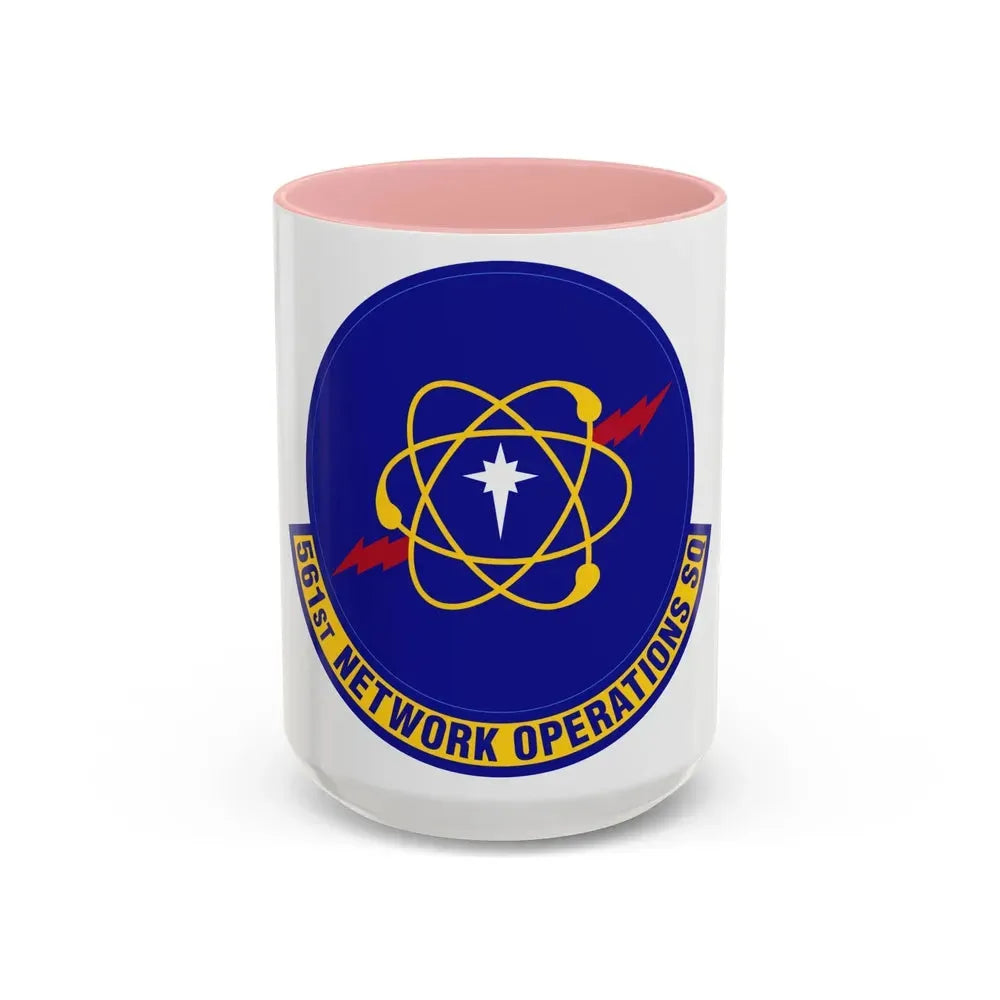 561 Network Operations Squadron ACC (U.S. Air Force) Accent Coffee Mug 15oz Pink - Go Mug Yourself