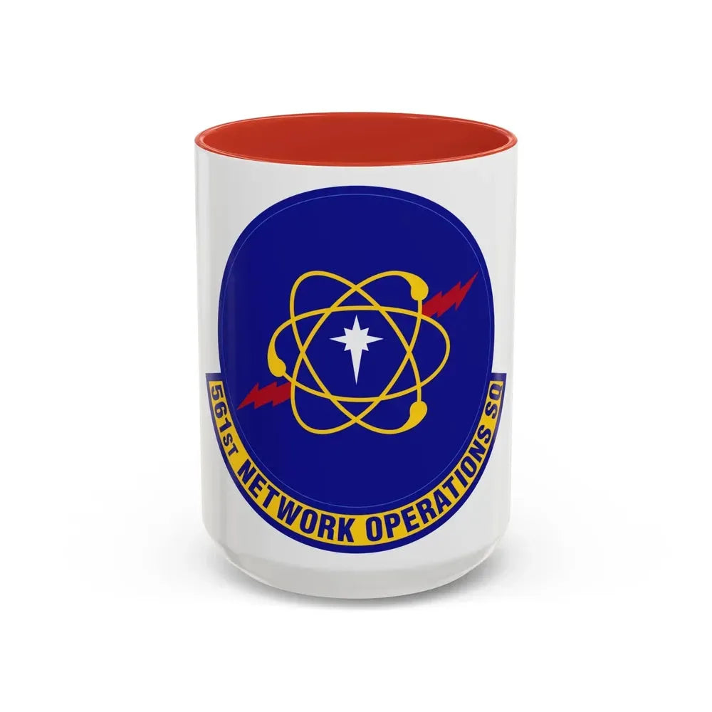 561 Network Operations Squadron ACC (U.S. Air Force) Accent Coffee Mug 15oz Red - Go Mug Yourself