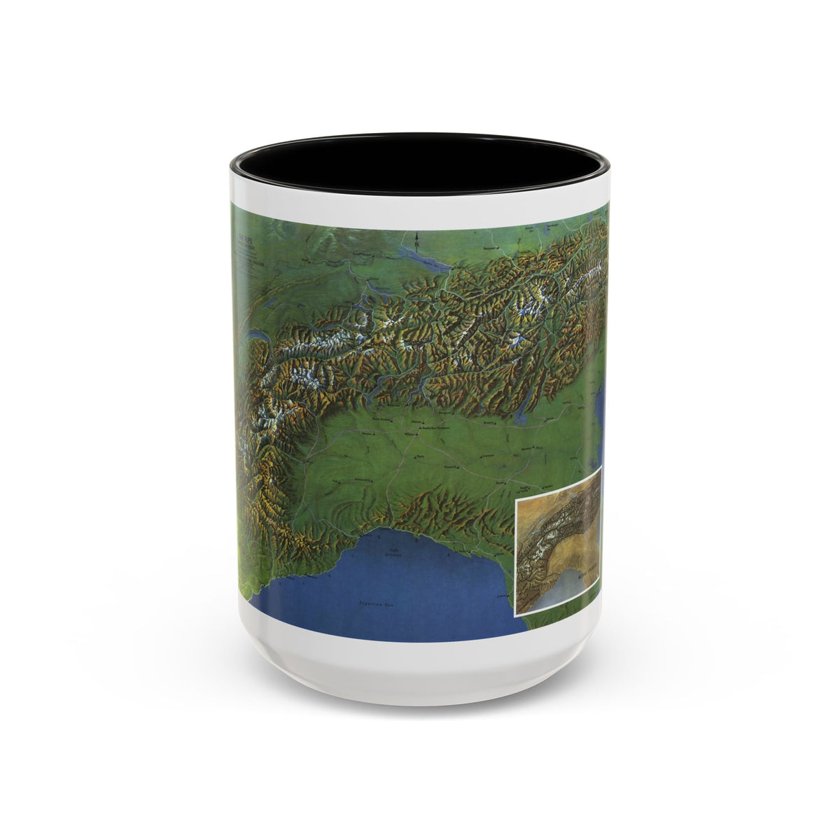 Alps, The - Europe's Backbone (1965) (Map) Accent Coffee Mug