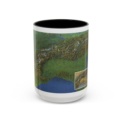 Alps, The - Europe's Backbone (1965) (Map) Accent Coffee Mug