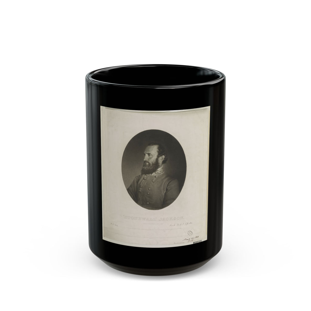 Stonewall  Jackson From A Photograph From Life (U.S. Civil War) Black Coffee Mug