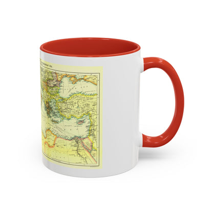 Mediterranean - Countries Bordering the (1912) (Map) Accent Coffee Mug
