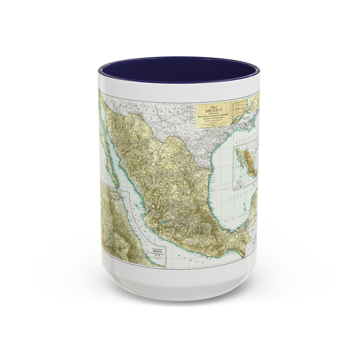 Central America & Mexico (1916) (Map) Accent Coffee Mug