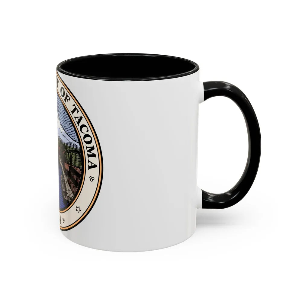 Seal of Tacoma WA - Accent Coffee Mug-Go Mug Yourself