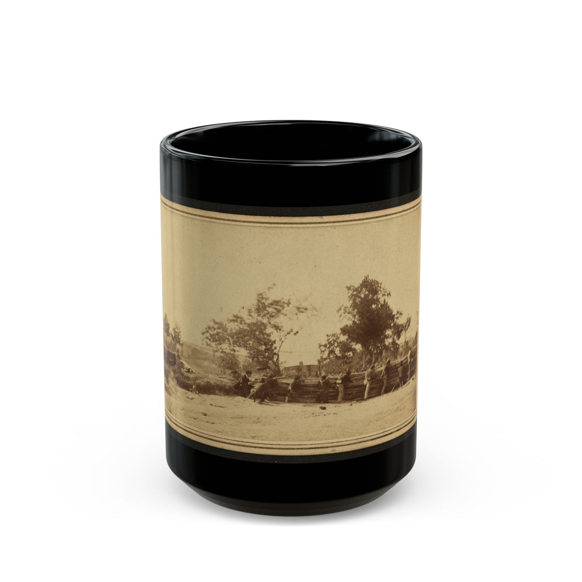 Civil War Soldiers In Action (U.S. Civil War) Black Coffee Mug