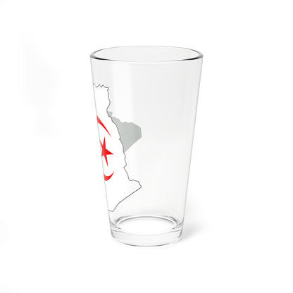 Flag and map of Algeria (Algeria) Pint Glass 16oz