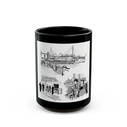 Cruising Down The River. From Courier, 1950 - Black Coffee Mug-15oz-Go Mug Yourself