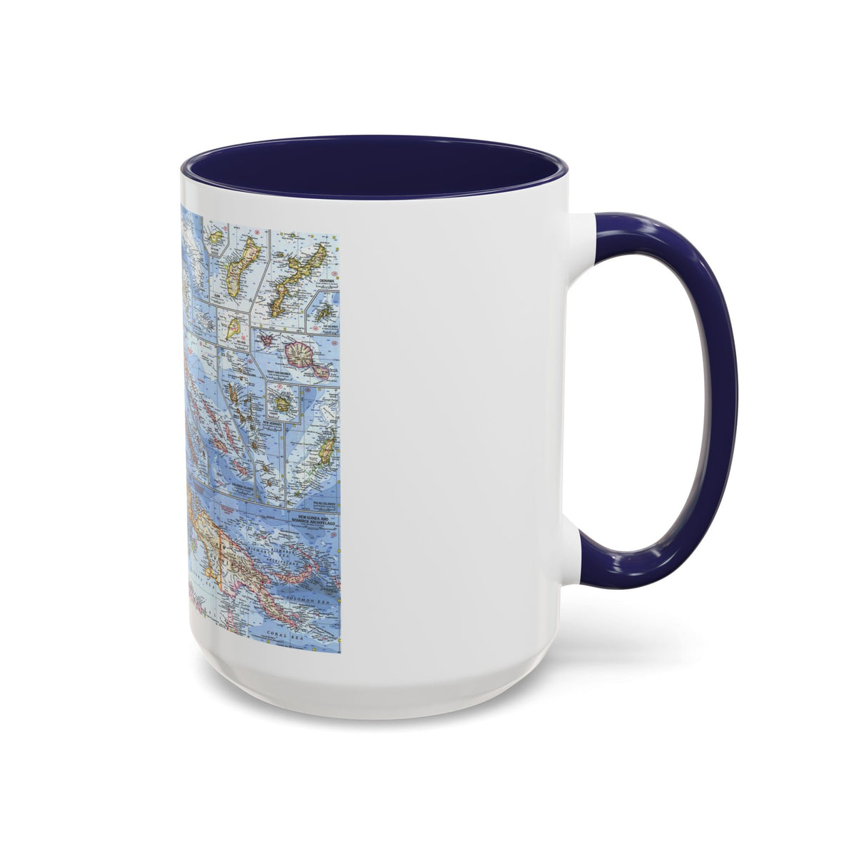 New Zealand, New Guinea (1962) (Map) Accent Coffee Mug