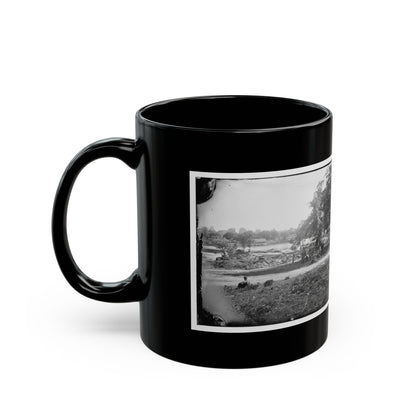 Petersburg, Virginia (Vicinity). View Of James River And Photographic Wagon Of Engineer Corps (U.S. Civil War) Black Coffee Mug