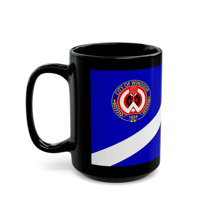 Flag of Windsor Ontario Canada - Black Coffee Mug-Go Mug Yourself