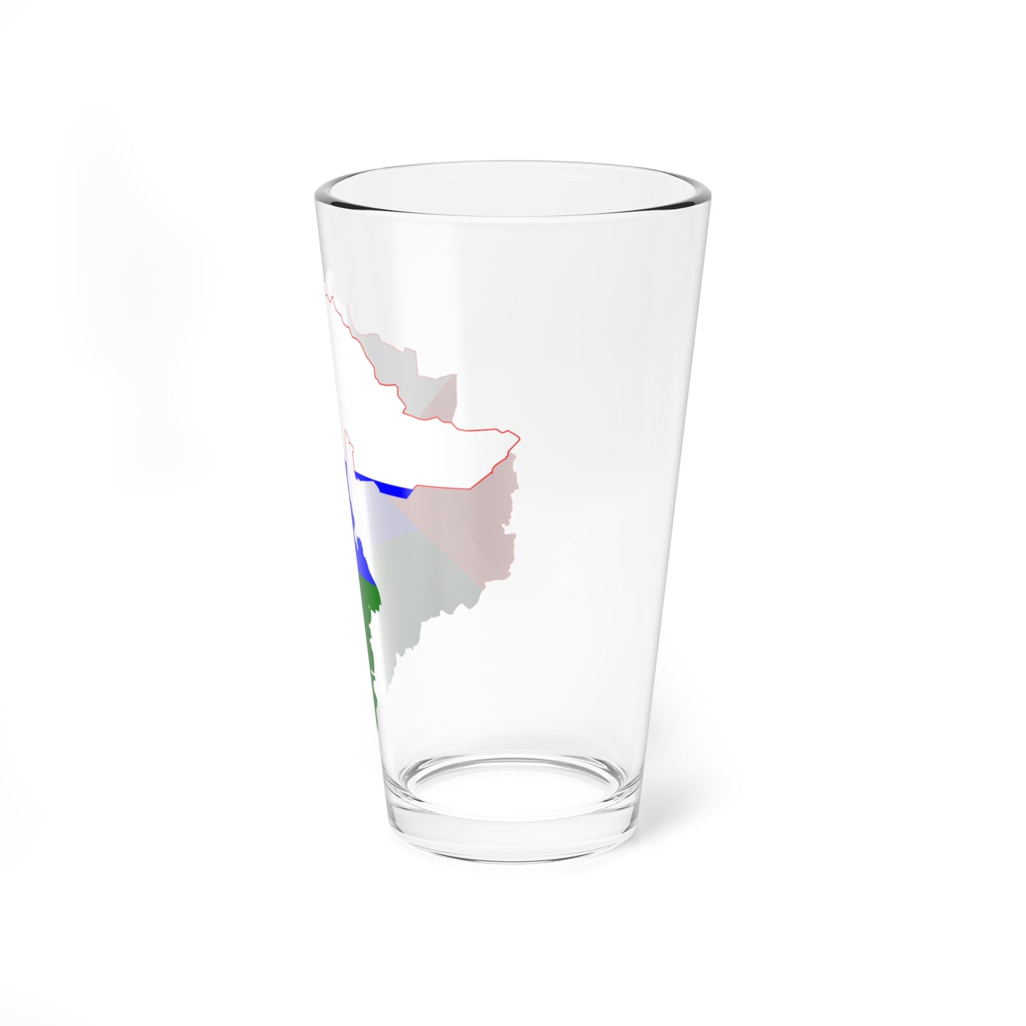 Flag-map of Tyumen Oblast (Russia) Pint Glass 16oz
