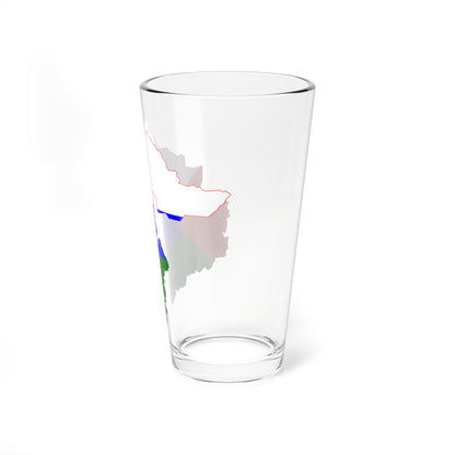 Flag-map of Tyumen Oblast (Russia) Pint Glass 16oz