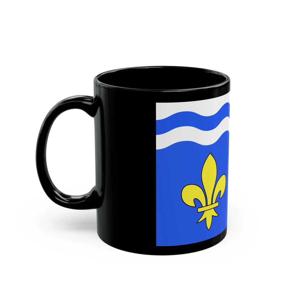 Flag of Hauts de Seine France 2 - Black Coffee Mug-Go Mug Yourself