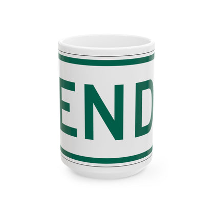 End plate Vermont (Vermont) (Road Sign) White Coffee Mug