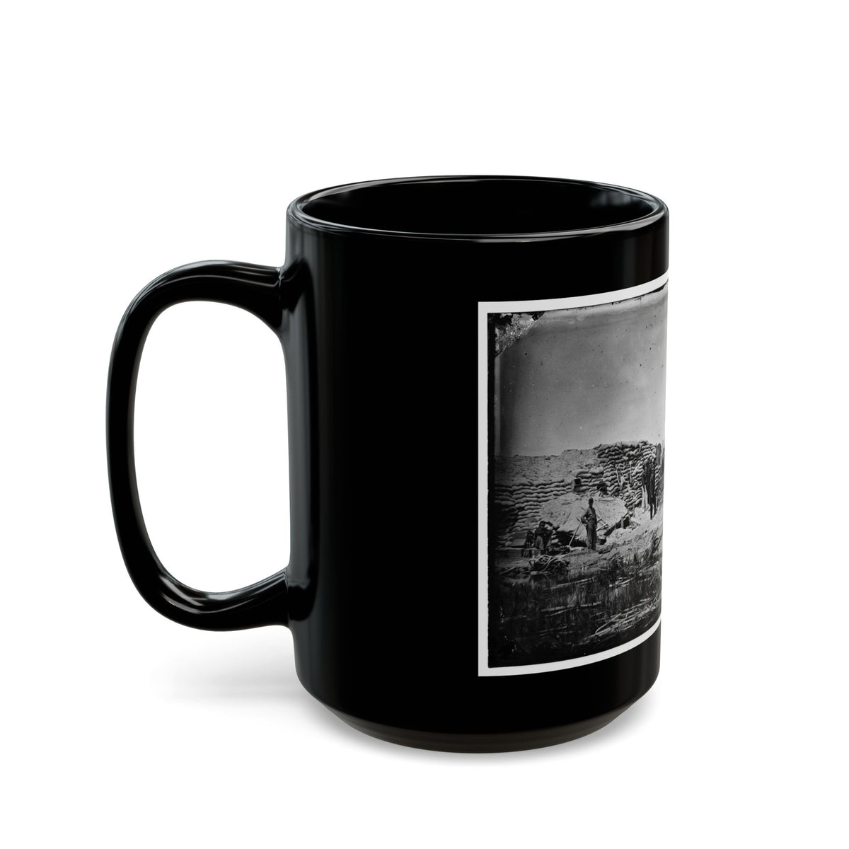 Morris Island, South Carolina. Naval Battery. Two 8-Inch Parrot Rifles. Breaching Battery Against Fort Sumter (U.S. Civil War) Black Coffee Mug