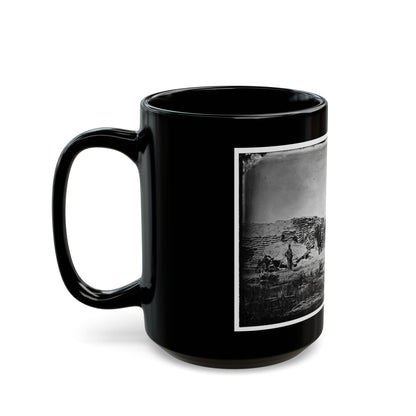 Morris Island, South Carolina. Naval Battery. Two 8-Inch Parrot Rifles. Breaching Battery Against Fort Sumter (U.S. Civil War) Black Coffee Mug
