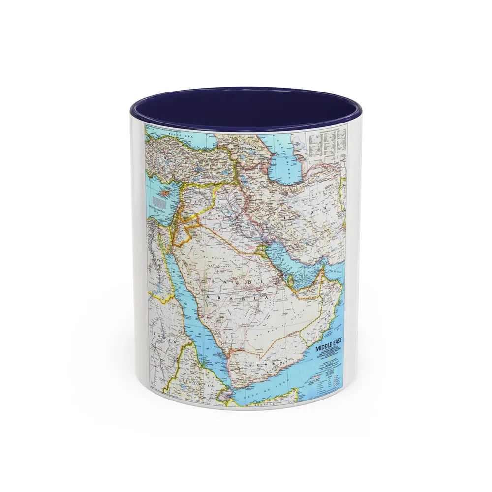 Middle East (1991) (Map) Accent Coffee Mug-11oz-Navy-Go Mug Yourself