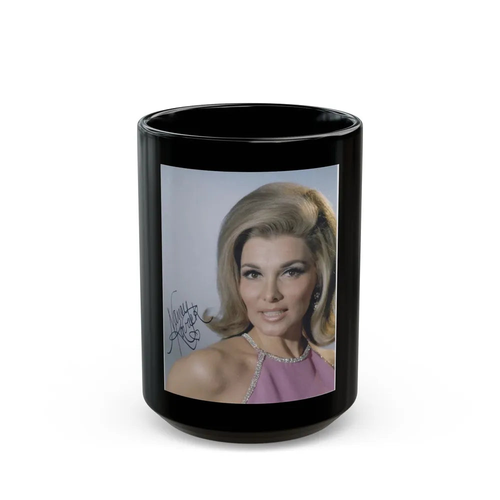 Nancy Kovack #51 (Vintage Female Icon) Black Coffee Mug-15oz-Go Mug Yourself