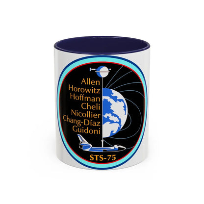 STS 75 (NASA) Accent Coffee Mug-11oz-Navy-Go Mug Yourself