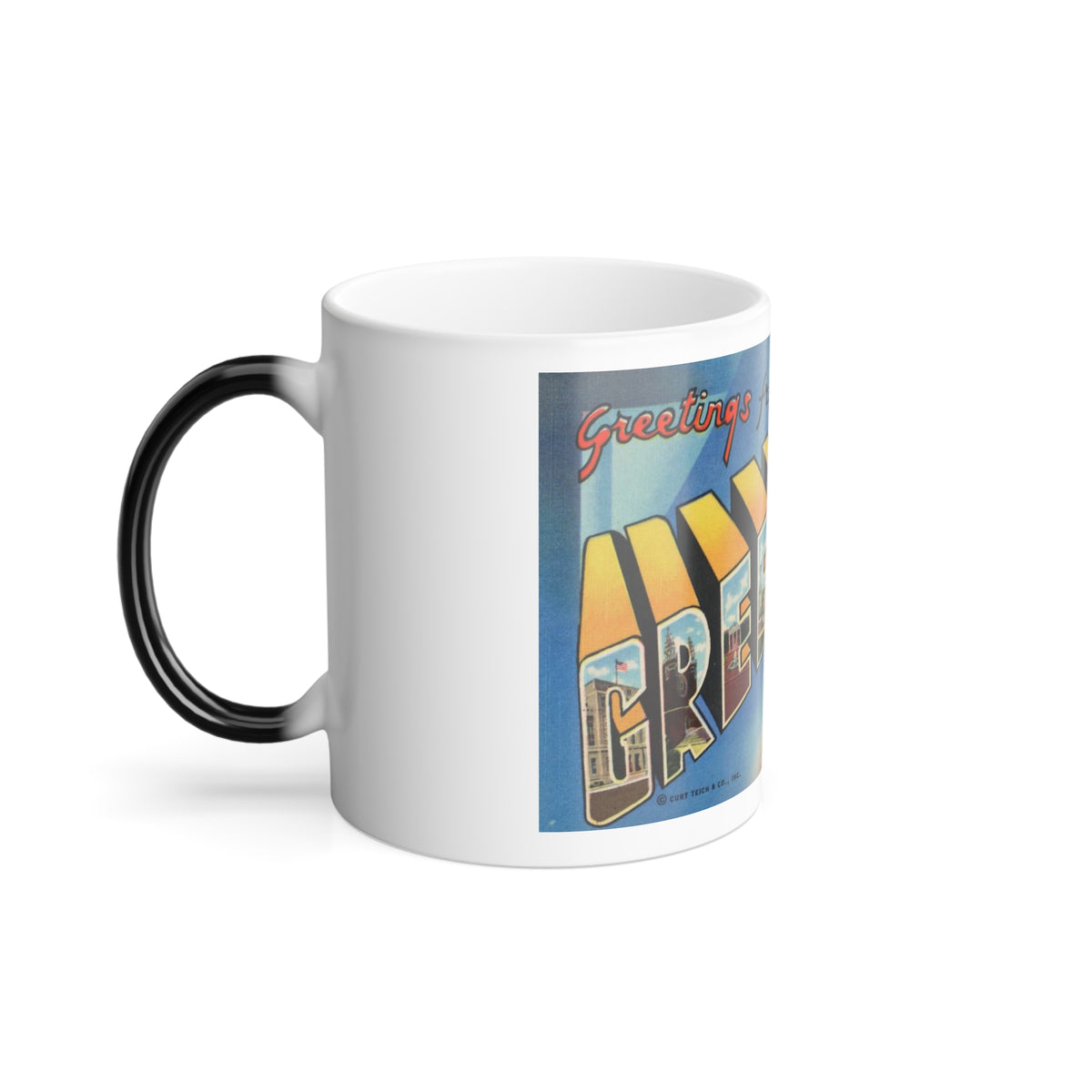 Greetings from Greensboro NC (Greeting Postcards) Color Changing Mug 11oz