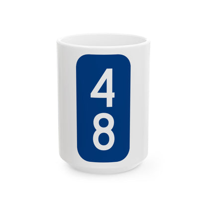 Warren County 48 NY tab (New York) (Road Sign) White Coffee Mug
