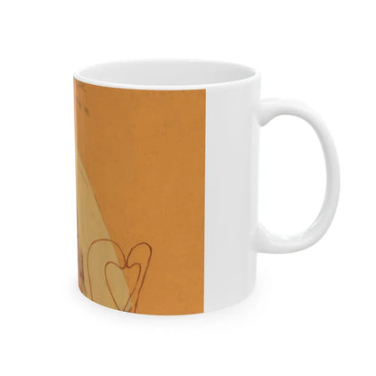 Couple at Cafe table, magazine illustration - White Coffee Mug-Go Mug Yourself