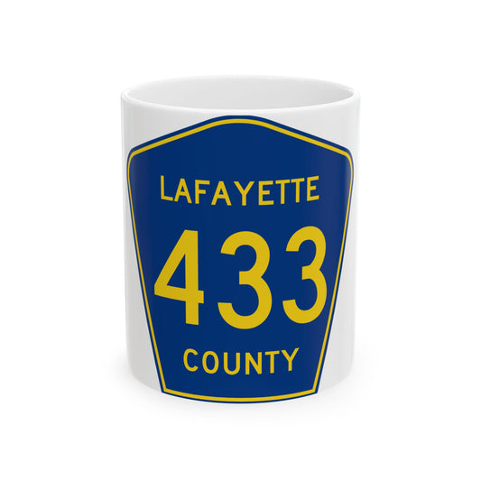 Lafayette County Route 433 MS (Mississippi) (Road Sign) White Coffee Mug