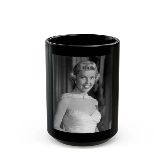 Doris Day #122 (Vintage Female Icon) Black Coffee Mug-15oz-Go Mug Yourself